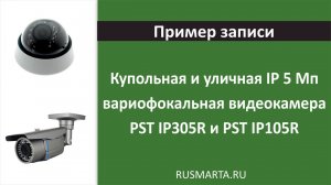 Пример записи Купольная и уличная 5 Мп вариофокальная видеокамера IP305R и IP105R