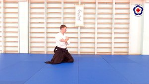 Уширо Укеми Сувари Вадза (без использования рук)