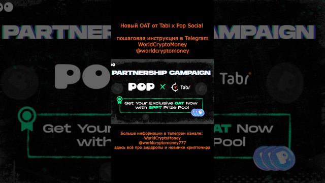 Новый OAT от Tabi x Pop Social #nft #airdrop #нфт #аирдроп