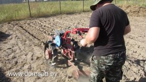 Глубокая вспашка мотоблоком "Салют 100". Плуг от МТЗ.