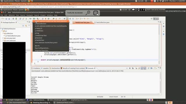 4th Selenium Training Session - Java cont. and Selenium Page Object pattern