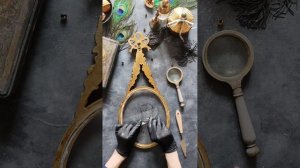 Монограмма на зеркале в технике эгломизе с использованием трансфера от TRAFARETY24