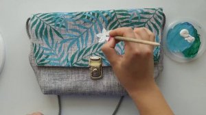 Декор сумки акрилом. Роспись эко сумки