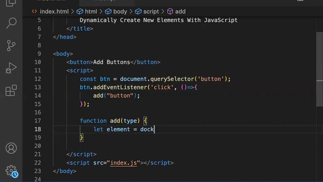 Dynamically Create New Elements Using JavaScript | Interview Question