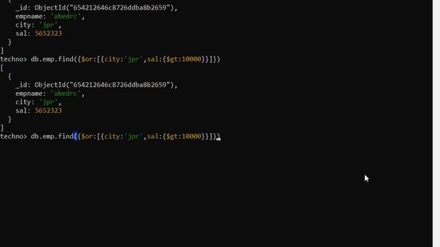 mongodb show data and or operator and like operator
