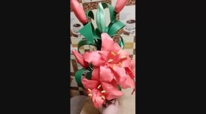 ЦВЕТЫ ИЗ ИЗОЛОНА. МАХРОВАЯ ЛИЛИЯ ИЗ ИЗОЛОНА 2мм (12 СЕРИЯ)