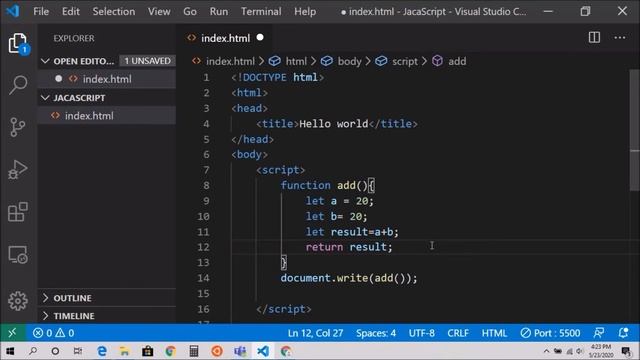 Function | JavaScript Tutorial for Beginners
