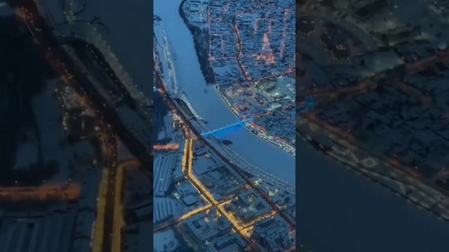 Рассвет в Тюмени из кабины пилота