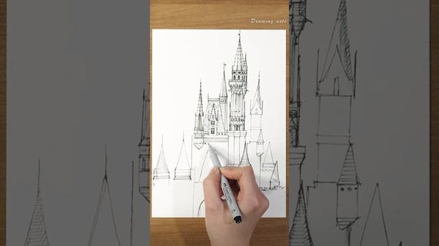 Disney Castle (Vertical Video) - pen drawing sounds ASMR смотреть онлайн