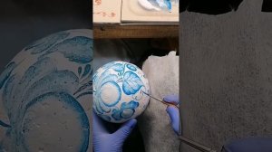 Роспись шаров из пенопласта для новогодней ёлки.