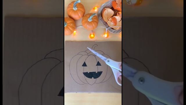 Поделка на хеллоуин ? #тыква #craft #helloween #shortsvideo #handmade #craftideas #аппликации