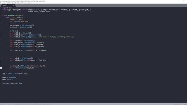 PyQt5 Tutorial | How to embed multiple widgets with QTab Widget