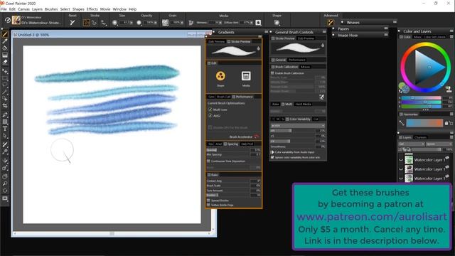 2 Watercolor Brushes for Corel Painter 2020 смотреть онлайн