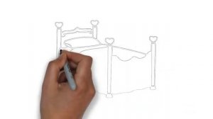 как нарисовать кровать,how to draw a bed,cómo dibujar una cama,comment dessiner un lit