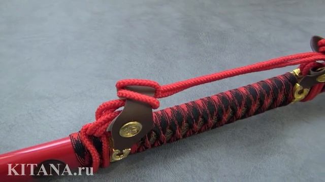 Катана, самурайский меч, на подставке, D-50041-RD-KA