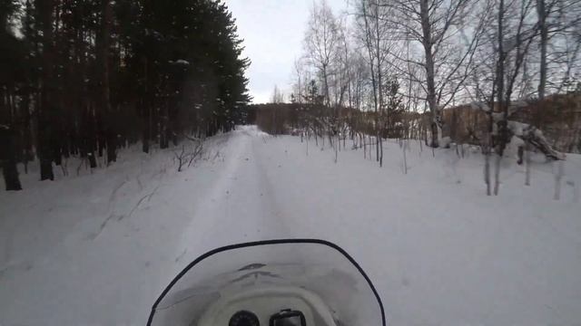 варяг 550, катаемся с сыном, откапывал снегоход 2 часа))) смотреть онлайн