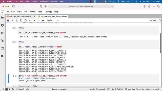 Mastering Python - Manipulating Collections using loops - 02 Reading files into collections