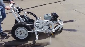 Машинка для нанесения дорожной разметки Impulse Marking II - демонстрация работы
