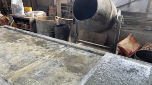 Производство крупноформатный тротуарной плитки «Шагрень» 600х300 по технологии Мрамор из бетона