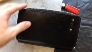 Кожаный кошелёк на молнии своими руками DIY