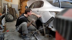 Киа Рио. Кузовной ремонт. Ремонт заднего крыла. Плавные заломы