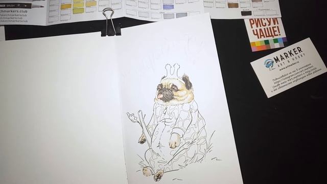 Милая собачка в костюме жирафа, маркерами смотреть онлайн