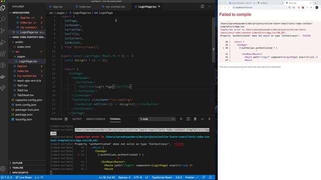 Learn to Build Mobile Apps With Ionic Framework, ReactJS and Capacitor : Manage Authentication Stat смотреть онлайн