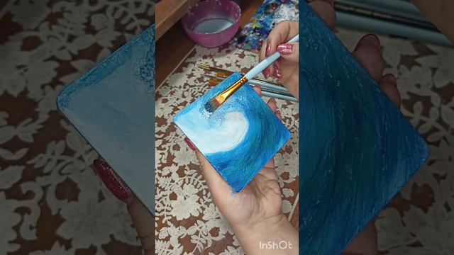 Картинка на заказ. "Волна " Фактурная живопись