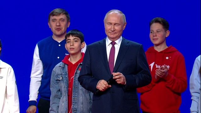 Владимир Путин. Церемония закрытия съезда «Движения первых» 1 февраля 2024 года