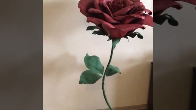 Бордовая роза из изолона