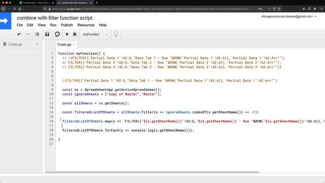 Build a Script to Combine Multiple Sheets to One Dynamic Master in Google Sheets