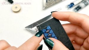 How to use Two Hole Triangle CZ Glass Beads to make the Angularity Bracelet Bead Embroidery Tutorial