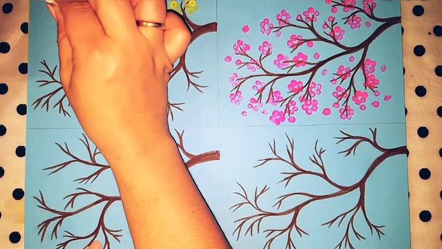 КАК НАРИСОВАТЬ САКУРУ ВАТНЫМИ ПАЛОЧКАМИ. ЧЕТЫРЕ ВИДА.