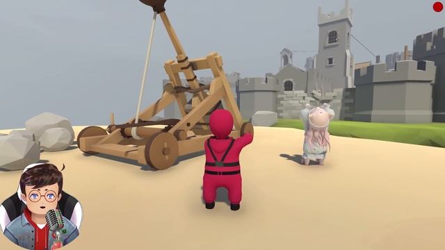 КРУТО ЛОМАЕМ СТАРЫЙ ЗАМОК с КВАДРАТ ИЗ ИГРА КАЛЬМАРА HUMAN FALL FLAT пластилиновые Втубер Володя
