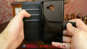 Чехол-книжка из качественной кожи с подставкой застёжкой для Samsung Galaxy A7 2016 черный