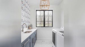 75 Multicolored Floor Laundry Room With Gray Cabinets Design Ideas You'll Love ?