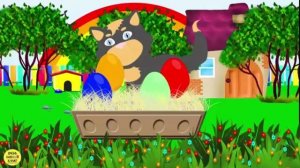 Развивающий мультик для малышей. Цветные яйца с сюрпризами. Учим цвета.