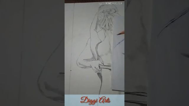 First time erotic sketch || Diggi Arts || Romance love