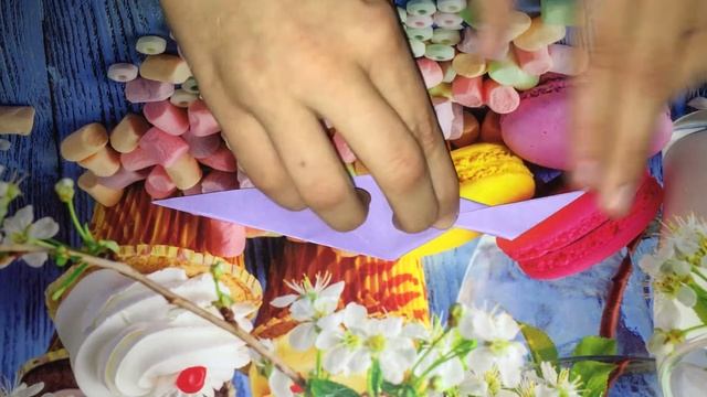 Оригамі пташка з паперу. Origami bird. Оригами птица из бумаги.