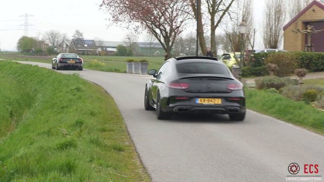 Mercedes C63 S AMG Coupe with Decat Akrapovic Exhaust - LOUD Accelerations ! смотреть онлайн