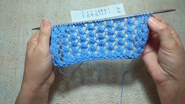 Ажурная летняя кофточка спицами.Очень красивый ажурный узор спицами.
