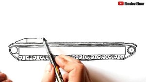 Как нарисовать Танк Т-42 | Ахадов Эльнур