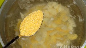 Пшенный суп с тыквой и картошкой