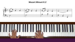 Mozart Minuet in F major K.2 Piano Tutorial