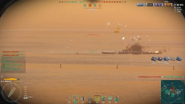 ???USS Annapolis — American Tier ★ cruiser?252k?x4?World of Warships! смотреть онлайн