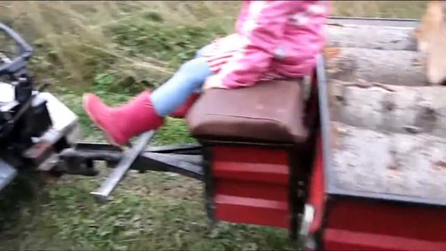 Покатушки на мотоблоке//везем дрова//из архива//деревенская жизнь