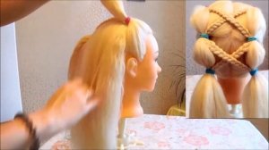 ?Детская прическа  с резинками?