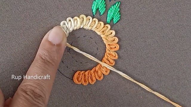 3D allover flower design hand embroidery tutorial,hand embroidery designs by Rup Handicraft
