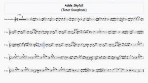 Adele - Skyfall - Tenor Saxophone   Free Sheet Music