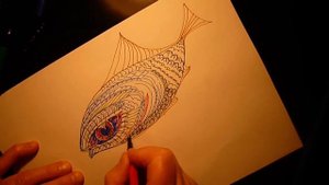 Как нарисовать  фантастическую рыбу